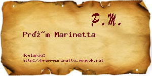 Prém Marinetta névjegykártya